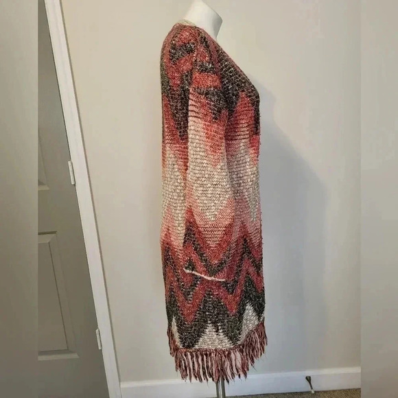 Lucky Brand Aztec Tribal Print Open Front Sweater Cardigan(M) - Picture 2 of 6